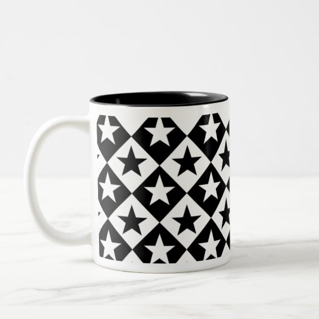 Stars & Diamonds Two-Tone Coffee Mug (Left)