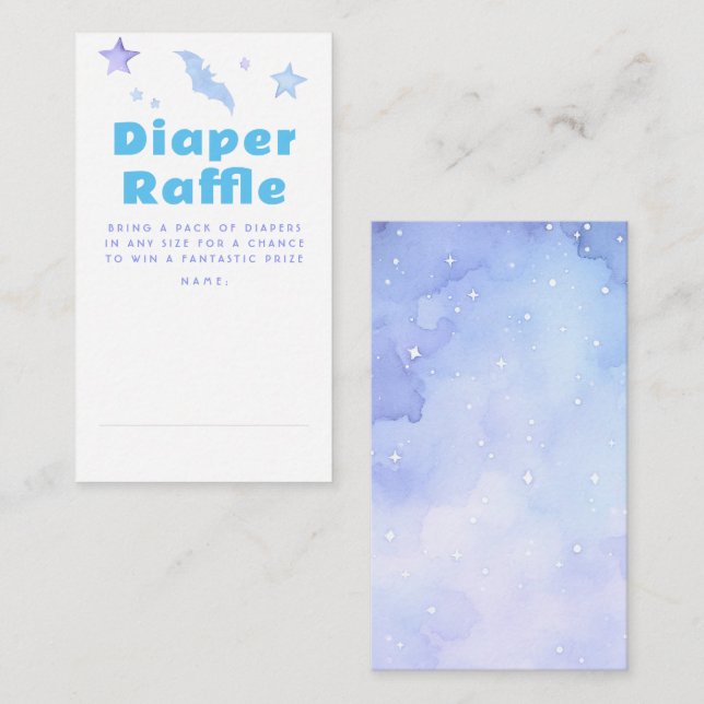 Stars Diaper Raffle Baby Shower Tickets Enclosure Card (Front/Back)