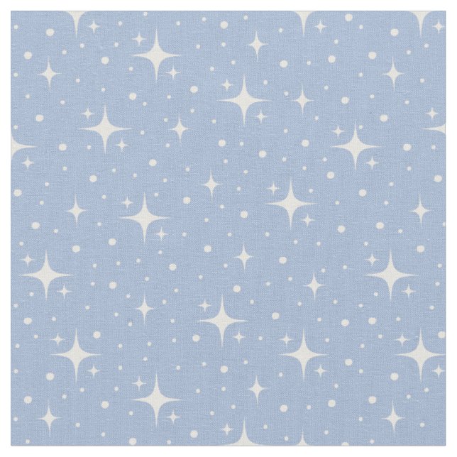 Stars & Dots on Blue Fabric (Close Up)