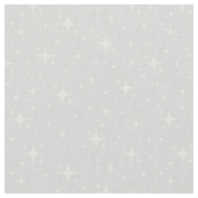 Stars & Dots on Pale Gray Fabric (Close Up)