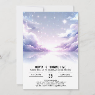 Stars Elegant Celestial Digital Birthday Invitation