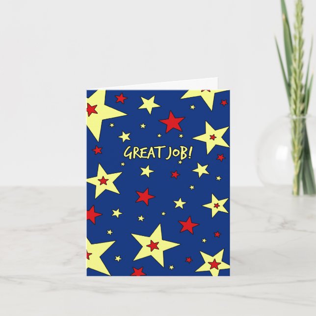 Stars Employee Appreciation Great Job Card (Front)