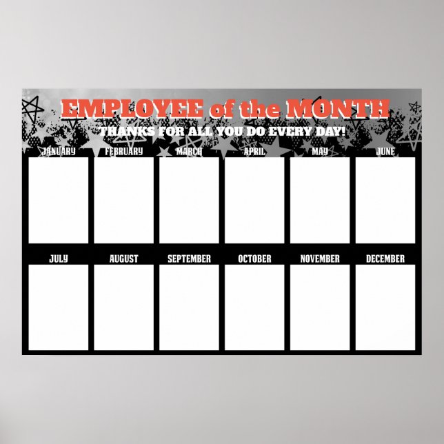 stars employee of the month display for 4x6 photos poster (Front)