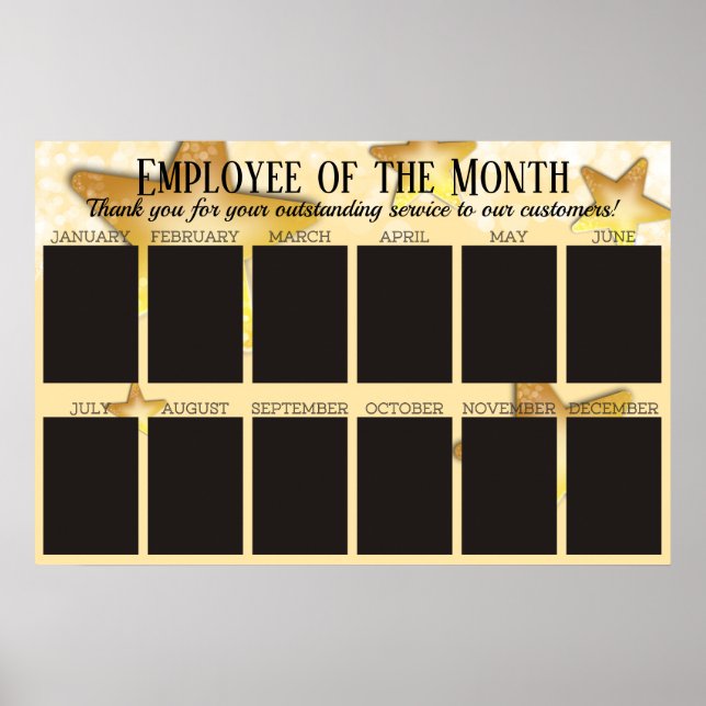 stars employee of the month display for 4x6 photos poster (Front)