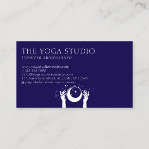 Stars Energy Hands Moon Spiritual Navy Business Card