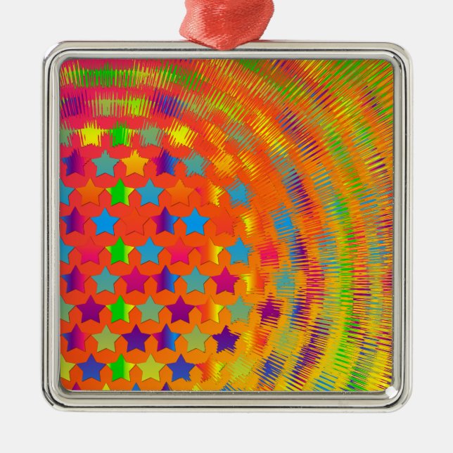 Stars Exploded Square Ornament (Front)