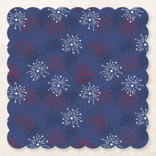 Stars & Fireworks: Independence Day Celebration  Paper Coaster