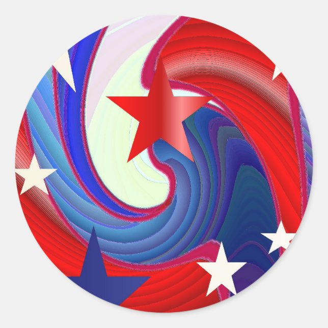 Stars Forever Classic Round Sticker (Front)