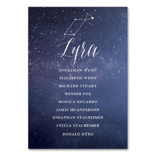 Stars Galaxy Wedding Seating Chart Card Lyra