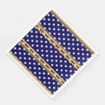 Stars Gold Blue Paper Napkin
