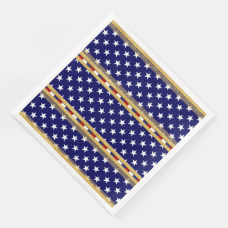 Stars Gold Blue Paper Napkin