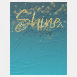 Stars Gold Blue Shine Fleece Blanket