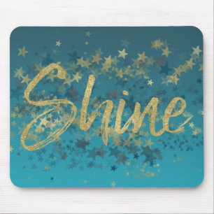 Stars Gold Blue Shine Mouse Mat