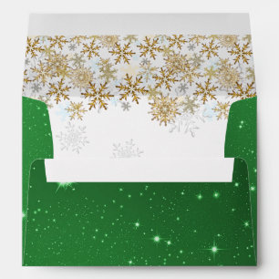 Stars Green Christmas A7 Envelopes
