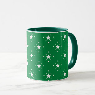 Stars Green Christmas Background Mug