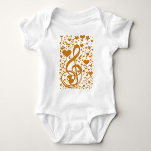 Stars,Hears and The Music Notes,Gold_ Baby Bodysuit
