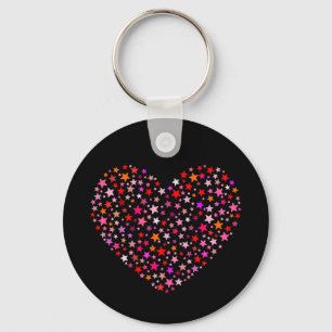 Stars Heart Key Ring