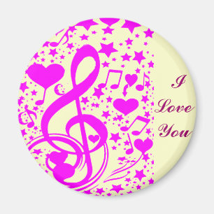 Stars,Hearts and The music notes-Pink_ Magnet