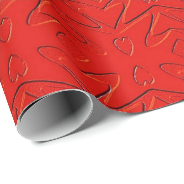 Stars & Hearts Christmas Wrapping Paper (Roll Corner)
