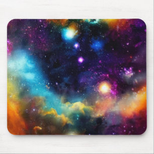 Stars in a Rainbow Coloured Nebula Mousepad