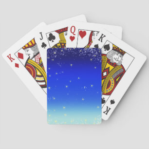stars in blue playing cards