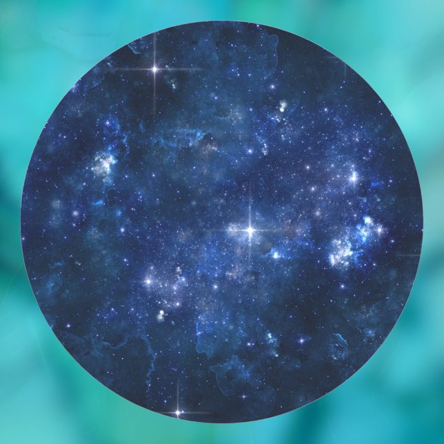 Stars In Dark Sky, DIY Text Art Photo or Logo Classic Round Sticker (Creator Uploaded)