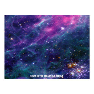 Stars in Tarantula Nebula Blue Hue Poster