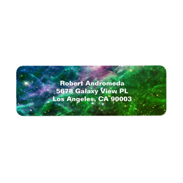 Stars in Tarantula Nebula Blue to Green Address (Front)