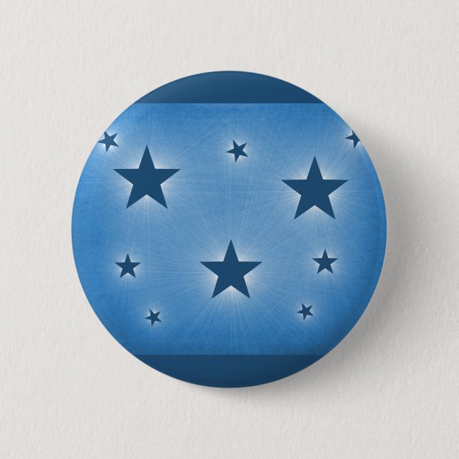 Stars in the Night Sky Button, Blue 6 Cm Round Badge (Front)
