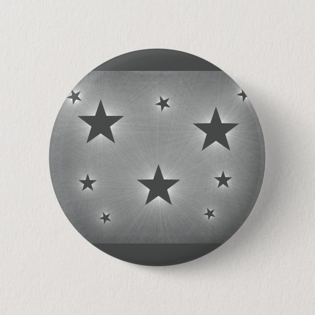 Stars in the Night Sky Button, Dark Grey 6 Cm Round Badge (Front)