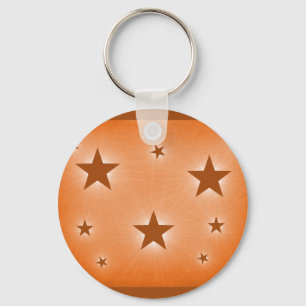 Stars in the Night Sky Keychain, Orange Key Ring
