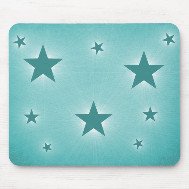 Stars in the Night Sky Mousepad, Teal Mouse Mat (Front)
