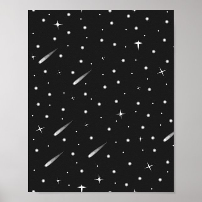 Stars in the night sky pattern poster (Front)