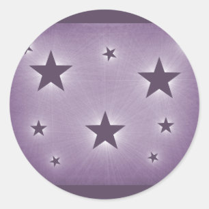 Stars in the Night Sky Stickers, Purple Classic Round Sticker