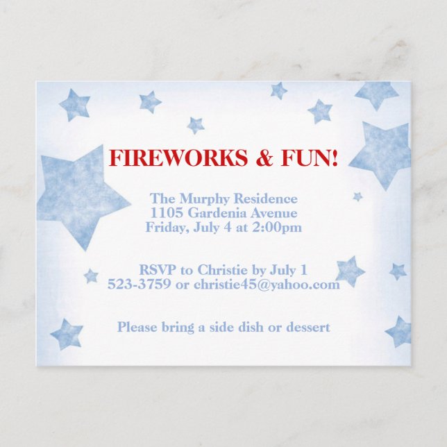 Stars Invitation Postcard (Front)