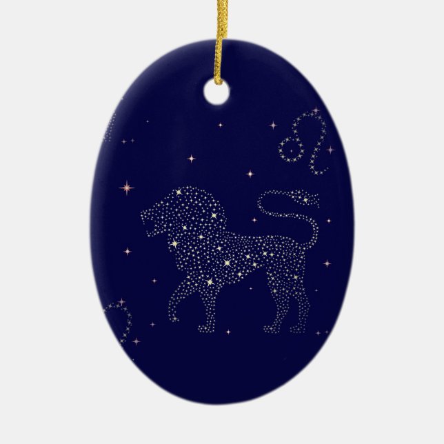 stars leo ceramic tree decoration (Front)
