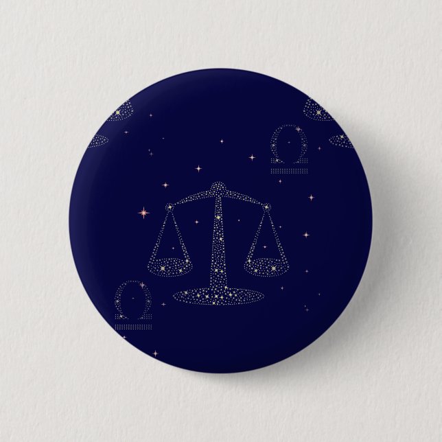 stars libra 6 cm round badge (Front)