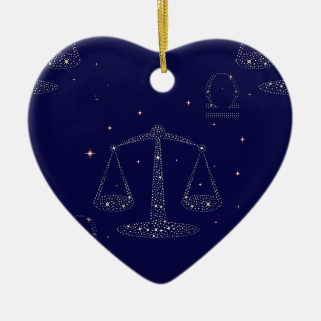 stars libra ceramic tree decoration (Front)
