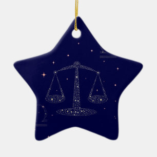 stars libra ceramic tree decoration