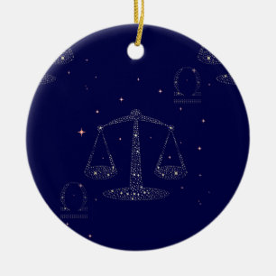 stars libra ceramic tree decoration
