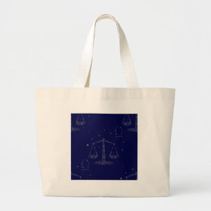stars libra large tote bag