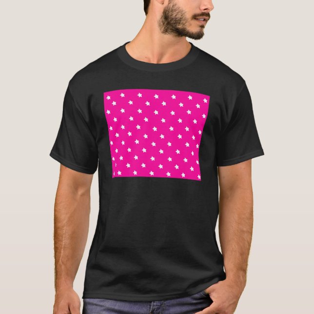 Stars Magenta White The MUSEUM Zazzle Gifts T-Shirt (Front)