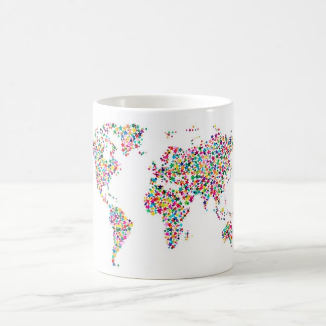 Stars Map of the World Map Coffee Mug (Center)