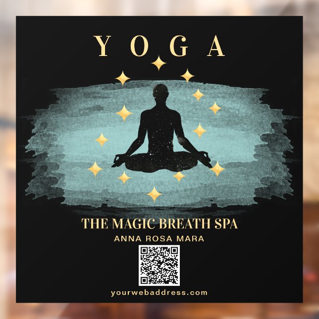 ** Stars Mindfulness Reiki Yoga Man Meditation Window Cling (Sheet 2)