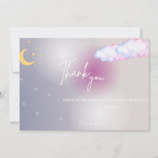 Stars Moon and Clouds Thank You Card
