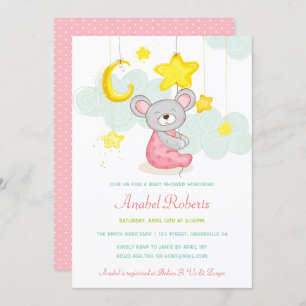 Stars Moon Baby Shower Invitation