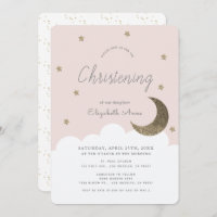 Stars & Moon Blush Pink Girl Christening