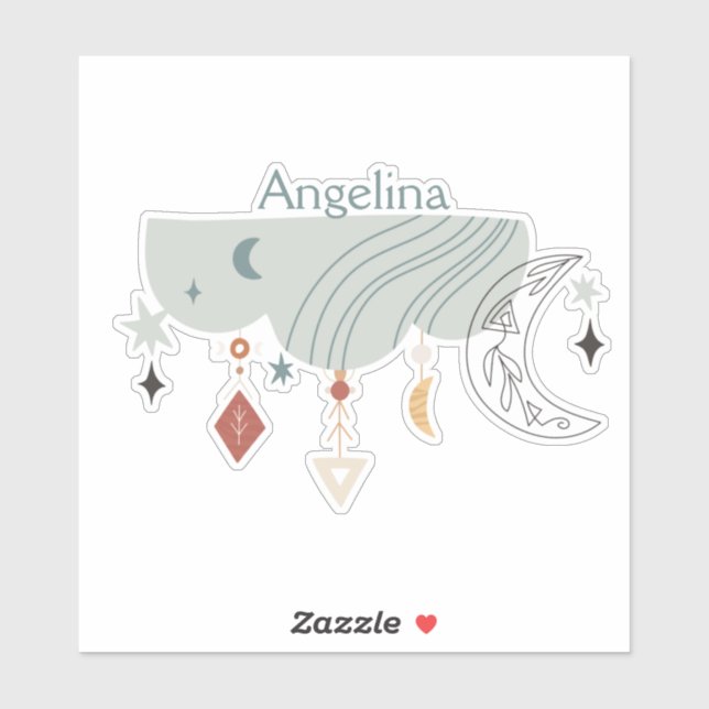 Stars moon boho chic decorative line art  (Sheet)