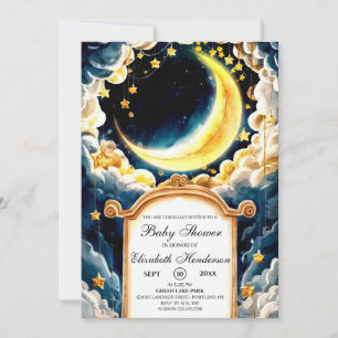 Stars Moon Celestial Baby Shower Invitation