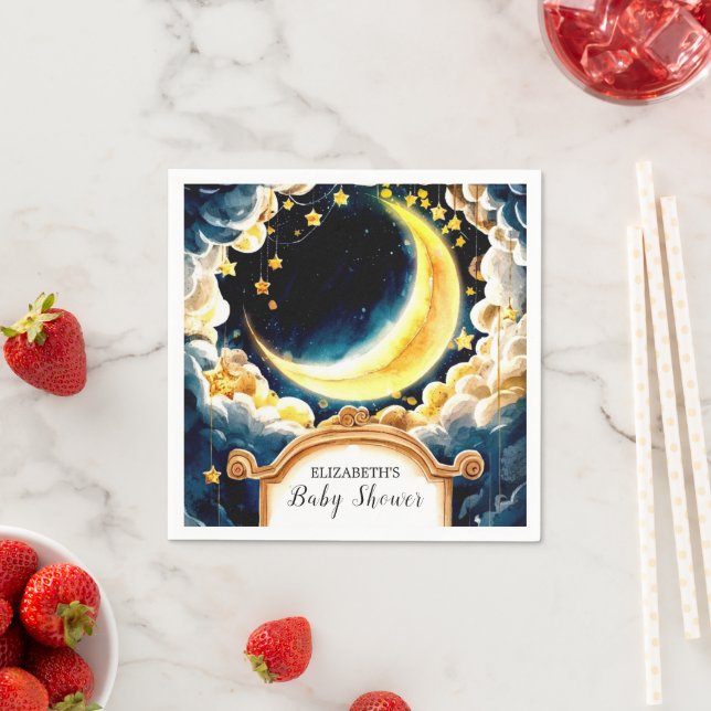 Stars Moon Celestial Baby Shower Napkin (Insitu)